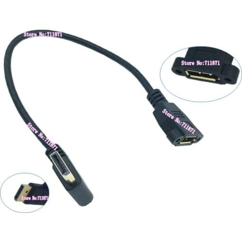 Screw hole Fixed Male to Female DP Displayport Cable Line Right Angle Left bend Displayport DP Line Cable DP Extension cord Line