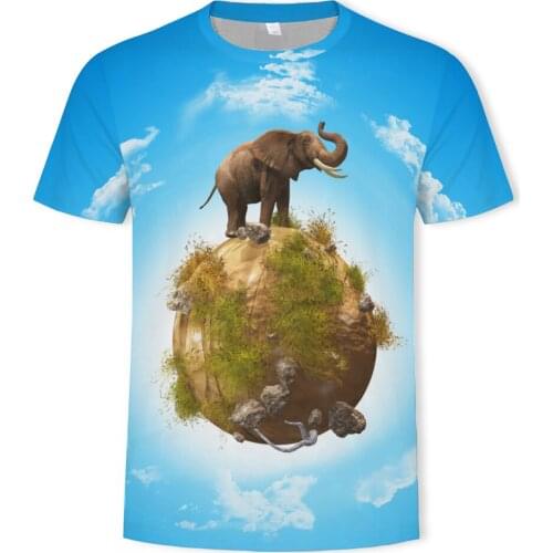 Summer fashion mens T-shirt 3D animal print casual T-shirt mens cute handsome clothing Asian size S-6XL mens T-shirt