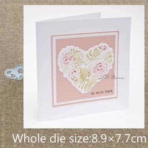 XLDesign Craft Metal Cutting Die cut dies 2pcs flower heart frame decoration scrapbook Album Paper Card Craft Embossing die cuts