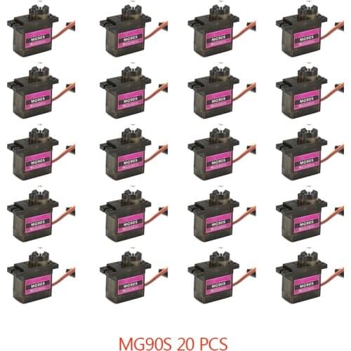 4/5/10/20PCS MG90S Metal Gear RC Micro Servo 13.4g Motor For ZOHD Volantex Airplane For RC Helicopter Car Boat Model Toy Control