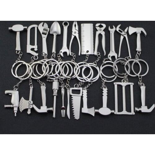 Tiny Utility Pocket Model Ruler Hammer Wrench Pliers Shovel Keychains for Men Car Bag Keyring Outdoor Combination Tool Portable