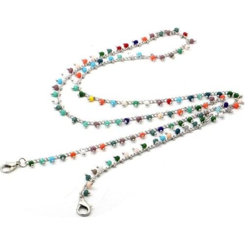 Fashion Necklace Mask Lanyard Glasses Holder Chain 2-IN-1 Sunglasses Hanging Rope Extension Non-slip Lanyard With Hooks