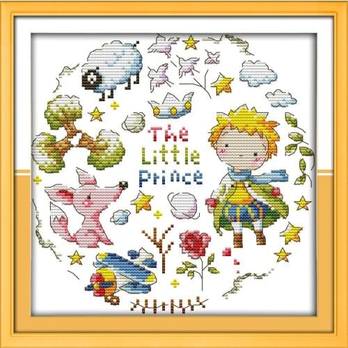 The little prince cross stitch kit cartoon people 14ct 11ct counted pre-print fabric canvas embroidery DIY handmade needlework