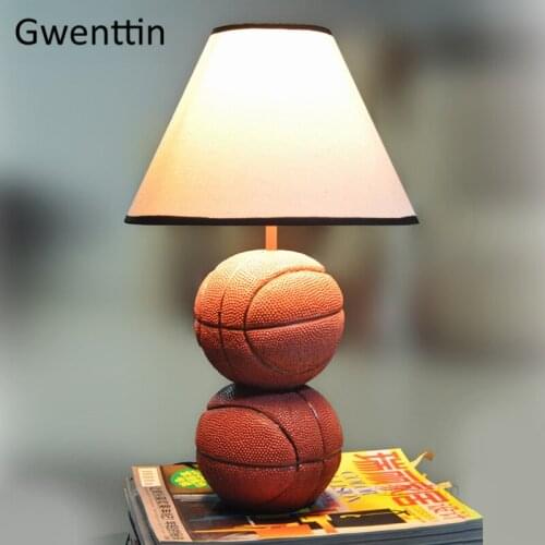 Modern Basketball Table Lamps Nordic Football Desk Lights for Childrens Room Bedroom Lamp Led Stand Light Fixtures Home Deco