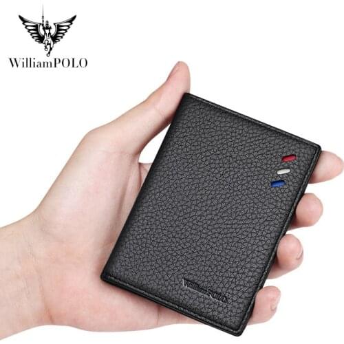 WILLIAMPOLOs new RFID card bag for mens ultra-thin wallet, bank card cover, mini fashion card clip leather