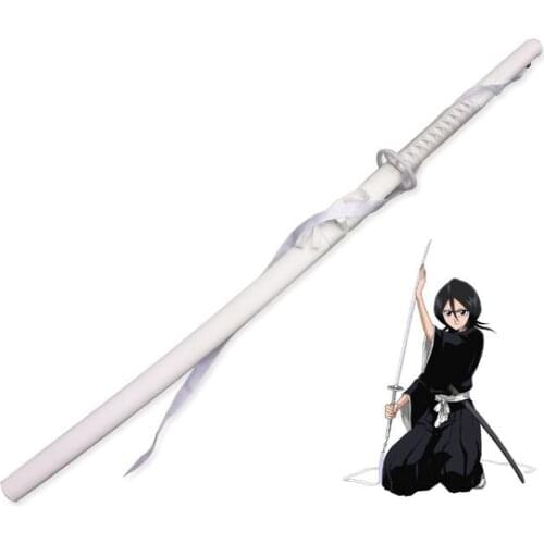 BLEACH Rukia Kuchiki Sode No Shirayuki White Wooden Katana Sword Weapons Props For Chrismas New year Party