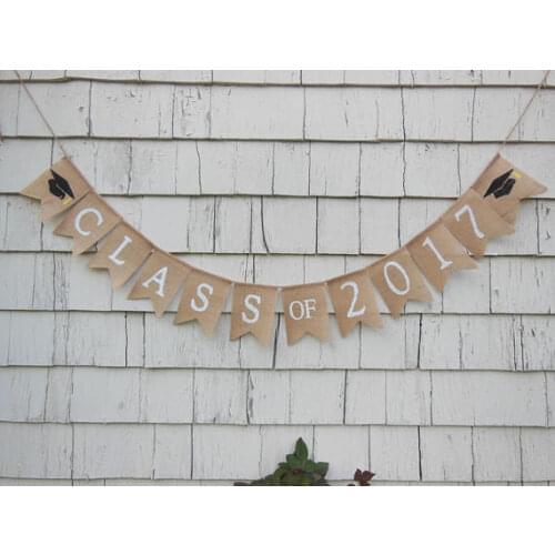 Personalized class of 2017 2018 2019 graduation burlap Banners CONGRATS GRAD Buntings garlands Photo Prop