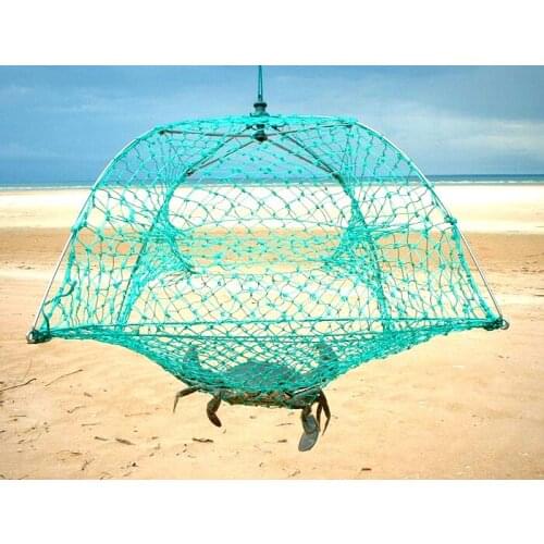 Fully Collapsible crabbing traps Folded Portable 2/4 Holes crabbing Net crabbing pots Crab Baits Trap Cages Mesh Fish Nets Tool