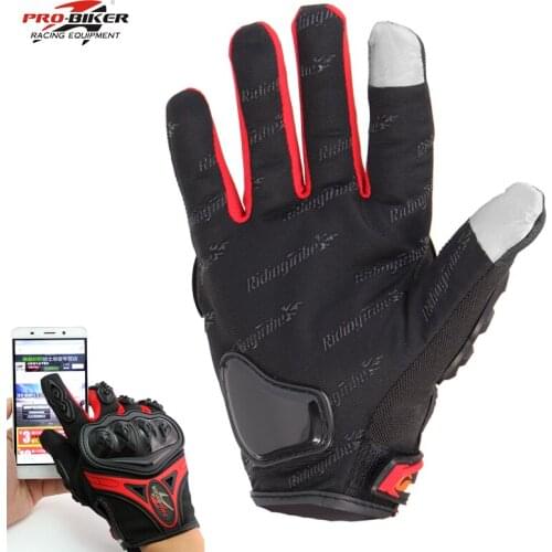 Pro-biker Motorcycle Full Finger Gloves Thumb Index Finger glove Touch Screen Moto gloves Motorbike Cycling Racing Riding gloves