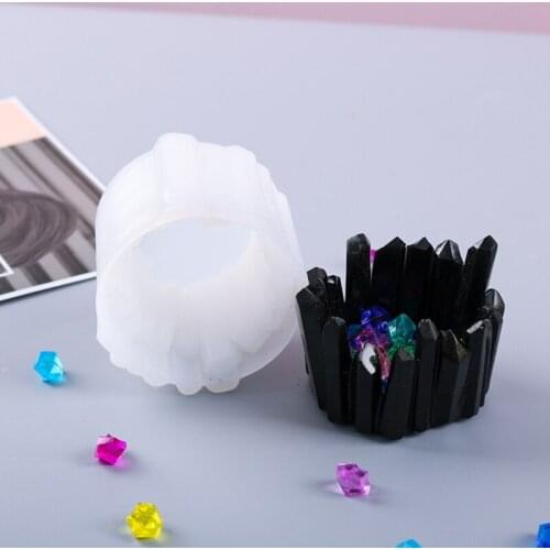 DIY Crystal Epoxy Storage Box Resin Mold Candle Holder Ornament Silicone Mould