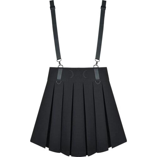 Ruibbit Japanese Hot Girl Black Skirt Gothic Skirts Women Punk Pleated Skirt Moon Embroidered High Waist Mini Short Skirts
