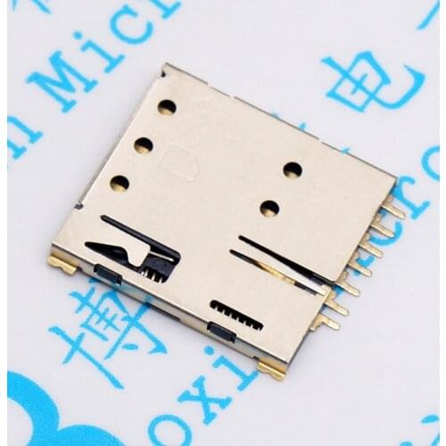 Self-playing Nano-SIM card 7P Micro card holder Micro card slot Self-playing gold-plated Nano SIM