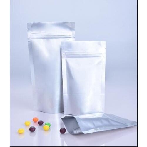 50pcs/lot Self Standing Aluminum Food Bag Self Sealing Bag Thickened Custom LOGO Sealed Bag
