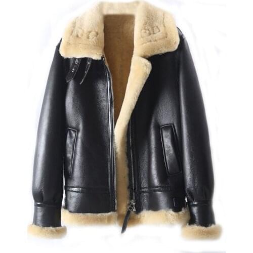 2020 New Real Fur Coat Winter Jacket Women Natural Merino Sheep Fur Genuine Leather Outerwear Thick Warm Streetwear