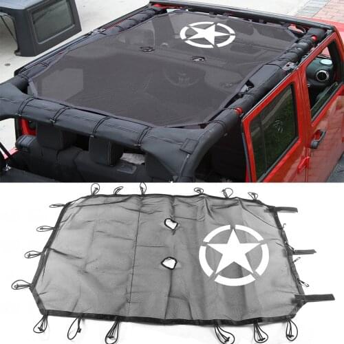 Sun Shade Screen Top Cover UV Ray Mesh For Jeep Wrangler Jk 07-17 4Door