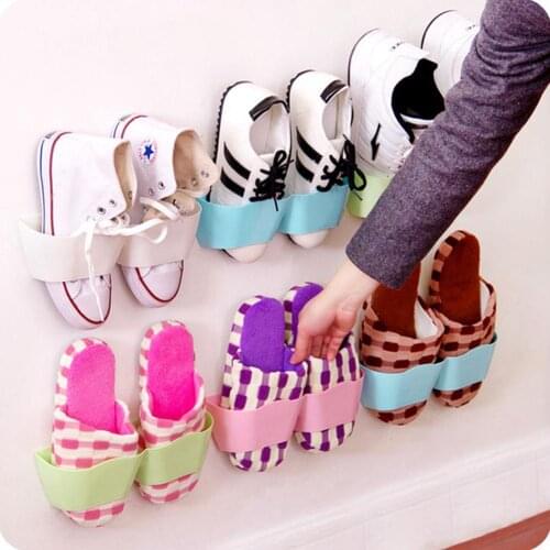 LanLan Three-Dimensional Super Glue Hanging Shoe Shelf Wave Style Wall Paste Shoe Rack