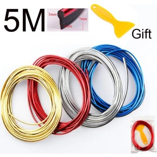 5M/pcs Car Styling Universal DIY Flexible Interior Decoration Moulding Trim Strips Car Central Control and Door Decoration Strip
