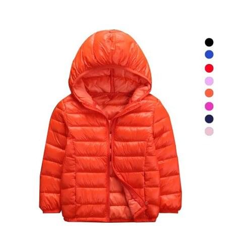 Colorful Candy-colored Childrens Outerwear 4-16 Years Old Winter Warm Hooded Baby Kids Clothes Boys and Girls Down Parkas Coat