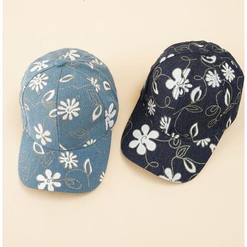 Women Sunhat Hot Sale High Quality Ladies Denim Printed Bent Eaves Outdoor Sunscreen Breathable Sun Hat For Dropshipping
