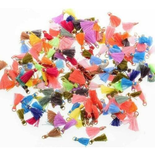 100pcs 1cm mini tassel pendant DIY Handmade clothes/earring/jewelry accessories Crafts