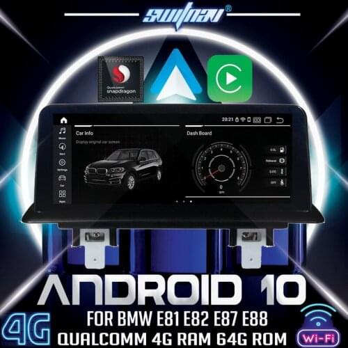 SWITNAV 12.3" Android 10 Qualcomm CAR DVD for BMW 1 Series E81 E82 E87 E88 2005-2012 car audio stereo Multimedia monitor in one