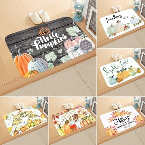 Halloween Hand-Painted Pumpkin Horror Witch Living Room Bathroom Door Water-Absorbing Non-slip Floor Mat