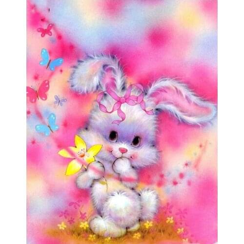 Full Square/round Drill Diamond Embroidery Cute little bunny Diamond Painting Cross Stitch Rhinestone Mosaic Decor Gift E1590
