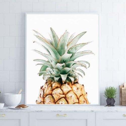 Pineapple Wall Art Prints Kitchen Decor Tropical Watercolor Botanical Art Canvas Painting Wall Picture Poster Home Decorations