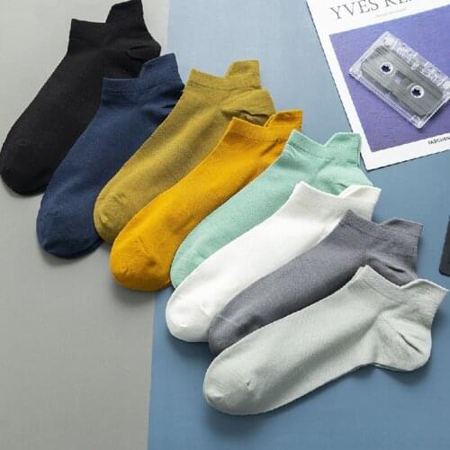 Summer New Mens Ankle Socks Thin Section Multicolor Cotton Breathable Non-slip Comfortable Solid Color Casual Light Socks
