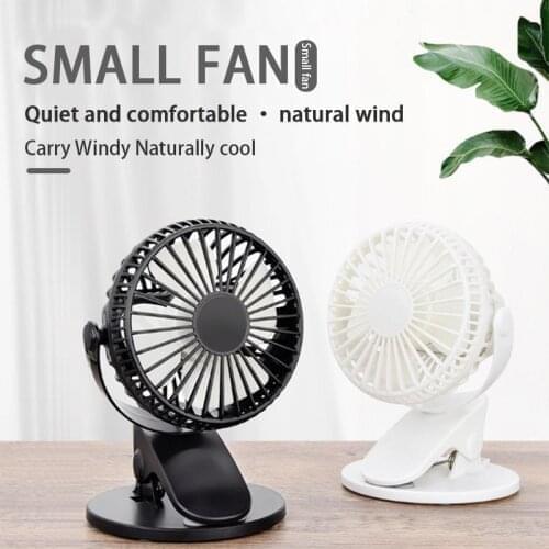 ELOOLE New 360 Degree Rotatable Mini Portable Fan USB Rechargeable Small Fan Desktop Outdoor Clip Fan Silent Battery Clip Fan