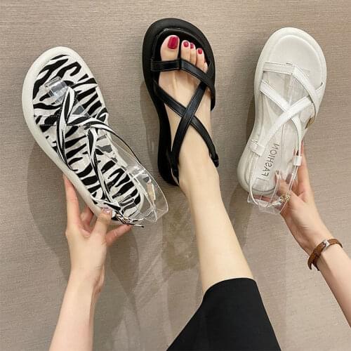 Women Summer Sandals Slip on Soft Handmade Casual Female Shoes Punk All-match Cool Breathable Back Strap Flats