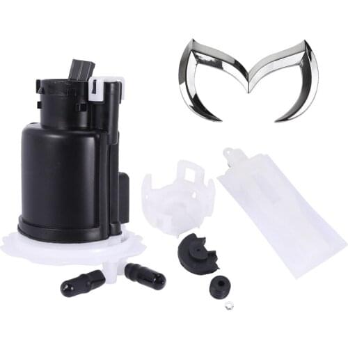 Silver Evil M Logo Emblem Badge Decal with Automobile Fuel Filter Grid for Mazda