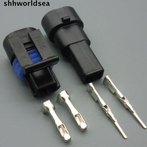 Shhworldsea 2 Pin Female And Male Auto CAR Sensor Connector Sealed Automotive Plug Socket 12162195 12162193 for GM