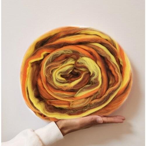 Wool Blended Wool Roving 50g Merino Mixed Hand Dyed Wool Top Art Needle and Wet Felting Supplies Needle Felting Diy Wool (NO.06)