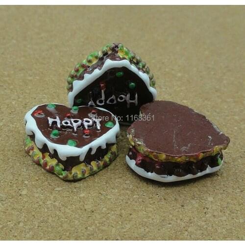1pcs/lot resin flat back brown happy candy cake 18mm Cabochons Jewelry Mobile Phone Hairpin Headwear DIY Accessories B014-10