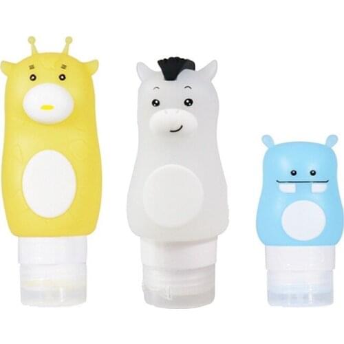 1 Pcs Makeup Cute Travel Food-grade Silicone Bottles Shampoo Shower Gel Lotion Sub-bottling Tube Squeeze Empty Bottle 50/70/90ML