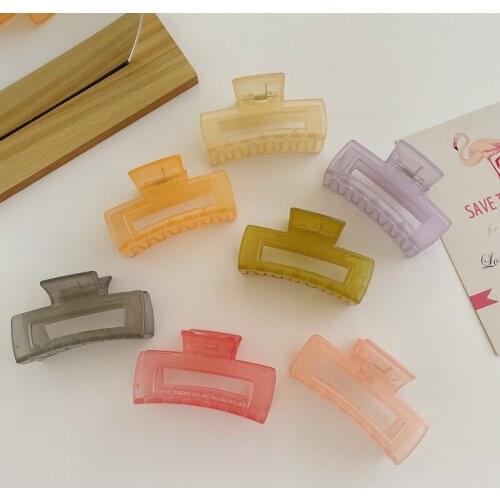 1Pc Matte Solid Hair Claws Elegant Clear Acrylic Hair Clips Hairpins Barrette Headwear for Women Girls Hair Accessories Gifts