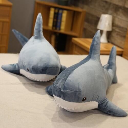 1pcs 80/100CM Big Size Shark Plush Toy Soft Stuffed speelgoed Animal Reading Pillow for Birthday Gifts Cushion Gift For Ch
