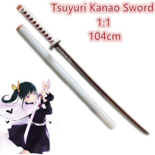 104cm Sword Anime Demon Slayer Sword Weapon Tsuyuri Kanao Shinobu Sowrd Cosplay 1:1 Ninja Knife PU Prop Kimetsu no Yaiba