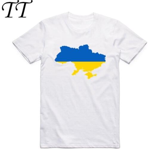 2019 Men Ukraine Flag Print Fashion T Shirt Short Sleeves O Neck Ukraine Patriotism National Emblem T-shirt