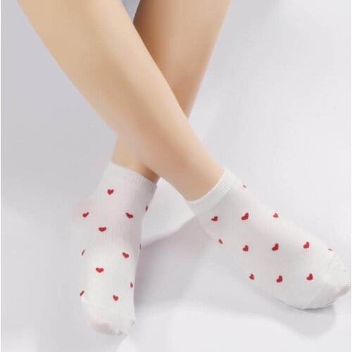 3Pais/Lot Short Women Socks Fashion Summer Cotton Sock Love Heart Aesthetic Korean Style Ankle Socks Woman Sokken