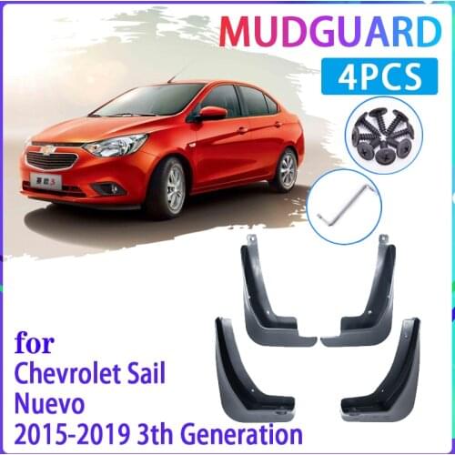 4 PCS Car Mud Flaps for Chevrolet Sail Nuevo 2015 2016 2017 2018 2019 Mudguard Splash Guards Fender Mudflaps Auto Accessories