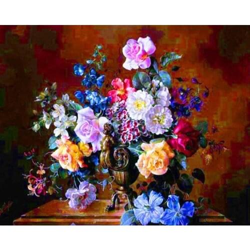 5d Diy Diamond Painting Flower 3d Cross Stitch Diamond Embroidery Flores Embroidery Diamonds Wall Stickers Home Decor