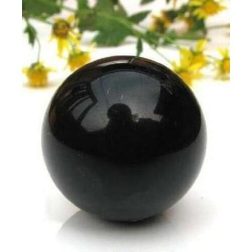 80mm Romantic Black Crystal Shinning Ball Asian Rare Natural Black Obsidian Sphere Large Crystal Ball Healing Stone Home Decor