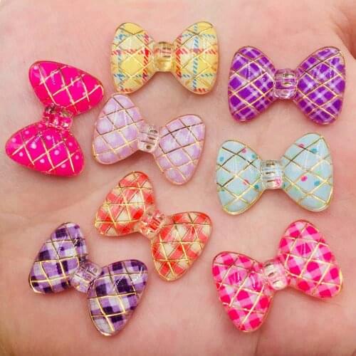 New 20pcs 15*22mm resin Colorful Bow Flat back rhinestone appliques DIY Wedding scrapbook Accessories craft SW51