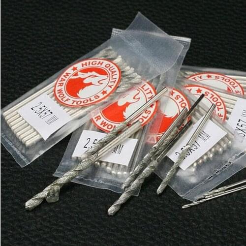 Free shipping of 10pcs/set diamond jade drill bits agate jewelry diamond drill needle 3.0*60mm for jade agate hole opening