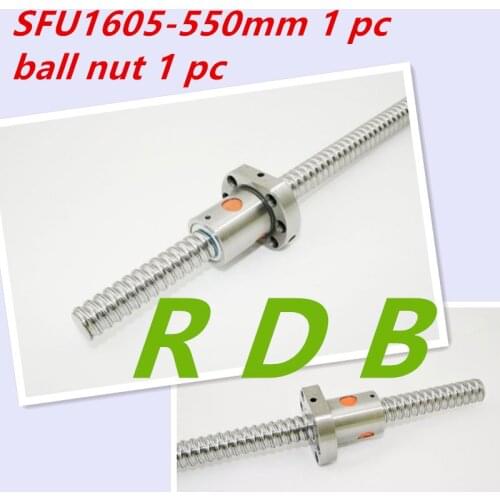 Free shipping for SFU1605 550mm C7 roller Ball Screw : 1pc ball screw RM1605 L550mm+1pc SFU1605 ball nut cnc parts
