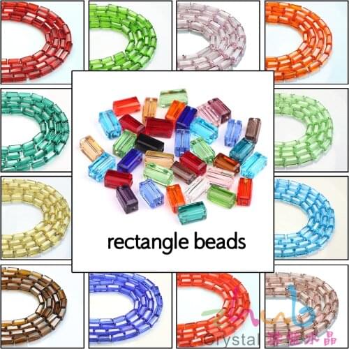 High Quality 3x6/4x8mm Rectangular Beads Crystal Glass Square Small Spacer Beads Jewelry Accessories Beads For DIY Bracelets