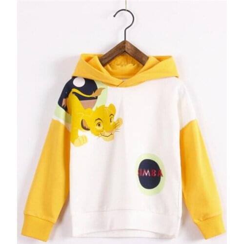 Disney Lion King Hoodie Pullovers Boy Girl Long Sleeves Harajuku Sweater Cartoon Kawaii Casual Tops Childrens Hooded Sweatshirt