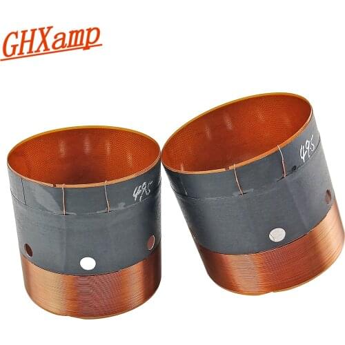 GHXAMP 49.5mm Woofer Speaker Voice Coil 8OHM High Power Glass Fiber Copper Round Wire Bass Coil 2-Layer For Subwoofer Parts 2PCS